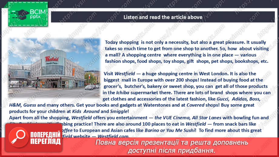 №042 - Let’s go shopping! At the shopping centre10 №042 - Let’s go shopping! At the shopping centre10