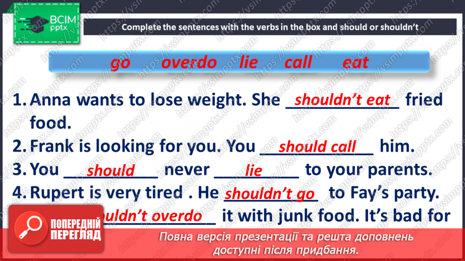 №111 - Revision Module 6 “Healthy life”10 №111 - Revision Module 6 “Healthy life”10