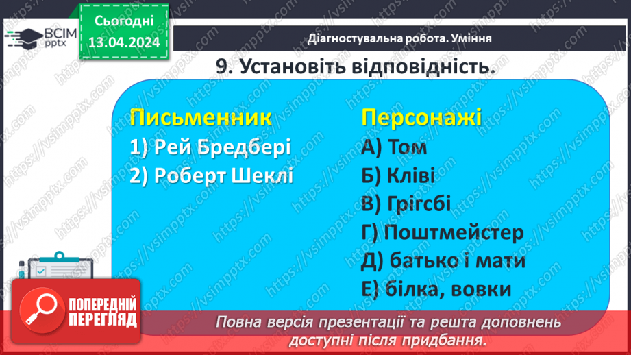 №50 - Діагностувальна робота №6. (Тестові та творчі завдання)15 №50 - Діагностувальна робота №6. (Тестові та творчі завдання)15